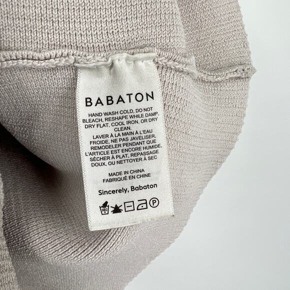 Babaton Ribbed Knit Tank Top Taupe Scoop Neck Sleeveless Medium - Picture 5 of 7